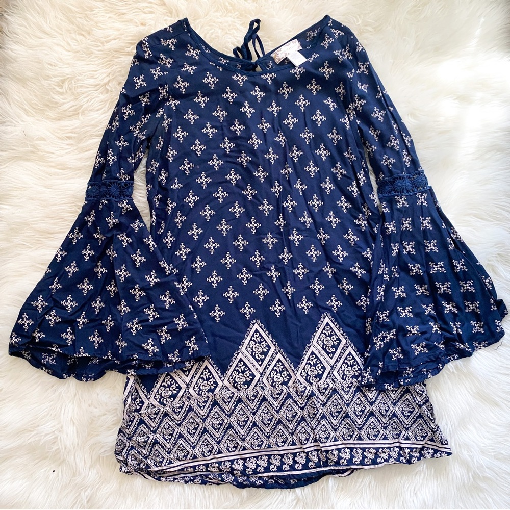 Band of Gypsies Bell Sleeve Mini Dress